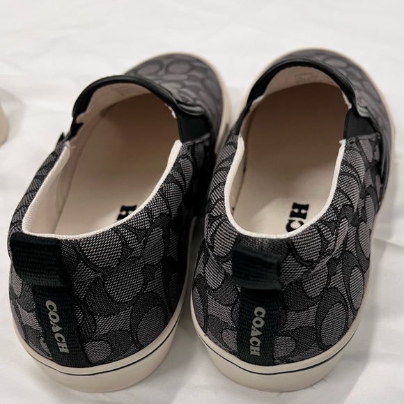 NWOB $195 Coach Black & Grey Skate Slip On Sneaker In Signature Jacquard - Picture 5 of 10